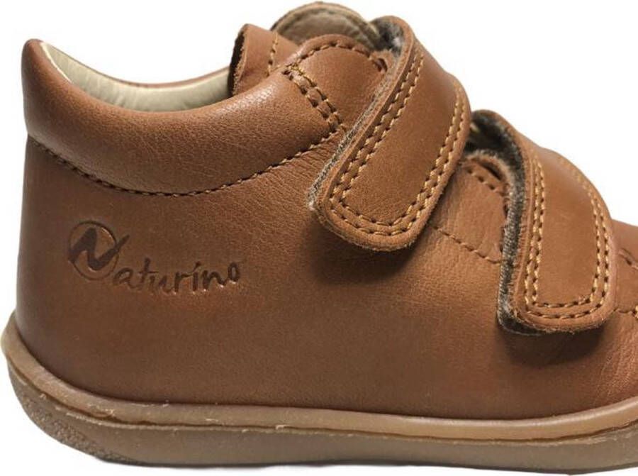 Naturino Cocoon Wool Mt 21 velcro's bumper warme effen lederen sneakers cognac - Foto 13