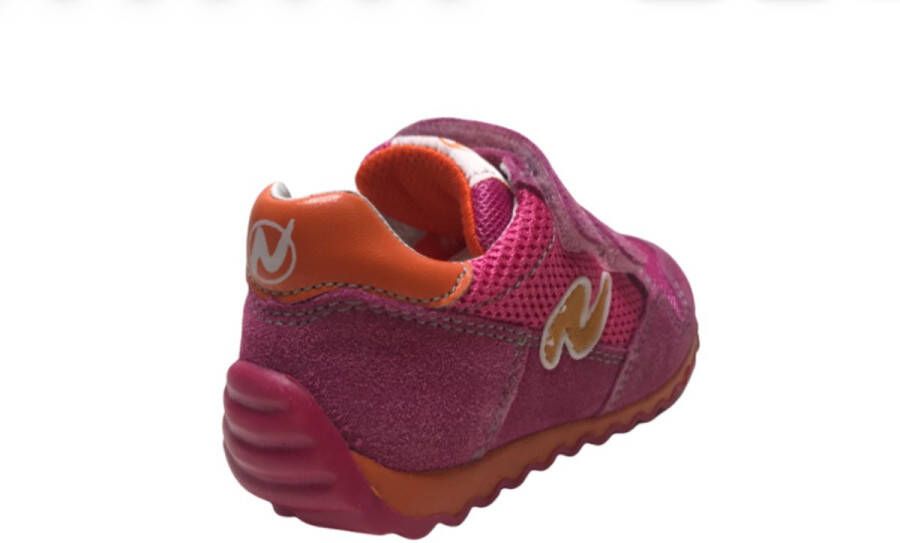 Naturino velcro's lederen sportieve sneakers Sammy fuxia orange