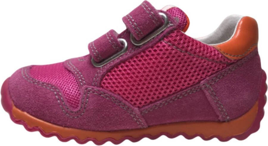 Naturino velcro's lederen sportieve sneakers Sammy fuxia orange