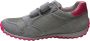 Naturino velcro's lederen sportieve sneakers Sammy grijs fuxia - Thumbnail 5