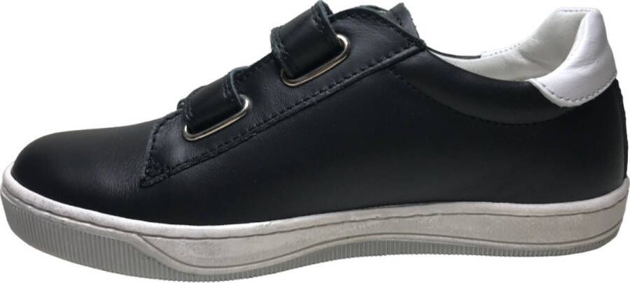 Naturino velcro's ster lederen sneakers Andy zwart wit