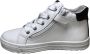 Naturino veter rits hoge lederen sneakers Kelp High Wit zwart - Thumbnail 3