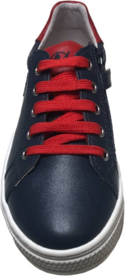 Naturino veter rits 'start' lederen sneakers Kelp Navy Rood