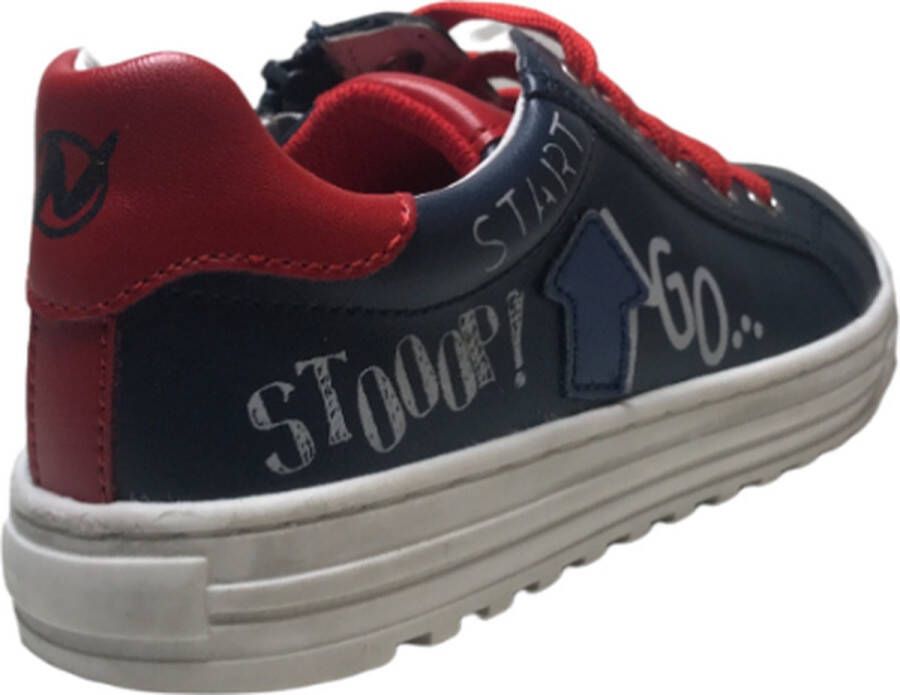 Naturino veter rits 'start' lederen sneakers Kelp Navy Rood - Foto 3