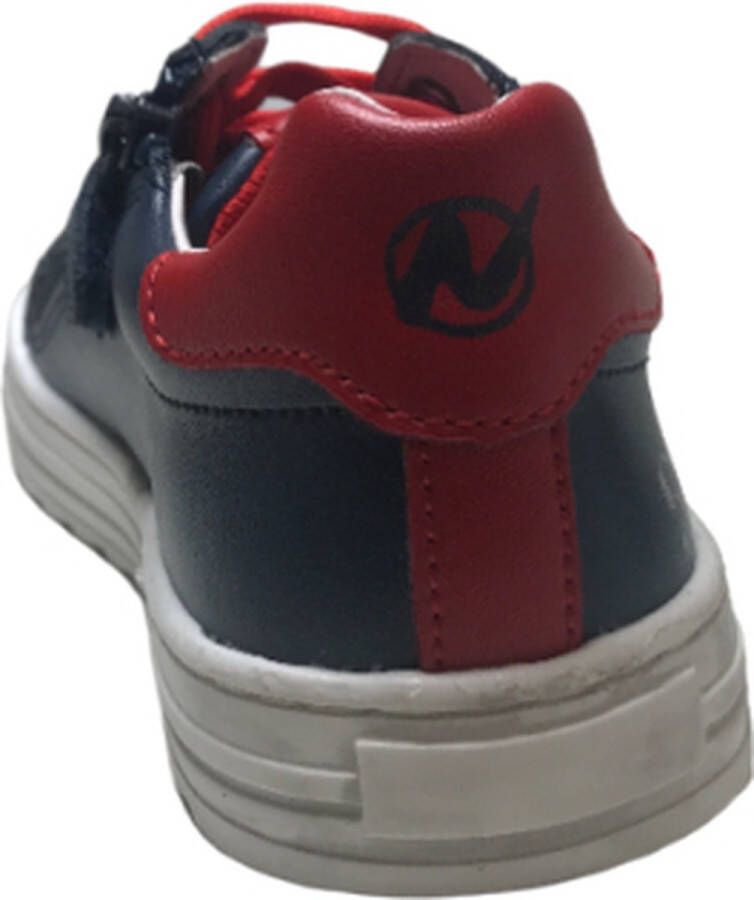 Naturino veter rits 'start' lederen sneakers Kelp Navy Rood