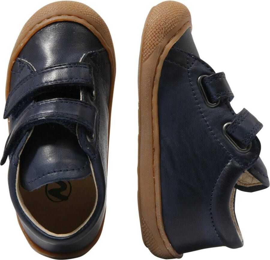 Naturino Cocoon velcro's bumper effen lederen sneakers Navy bruin - Foto 6