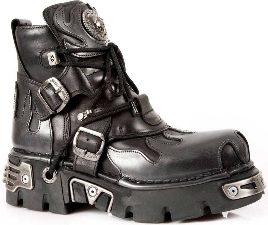 New Rock Enkellaars M-288-S2 Zwart Grijs