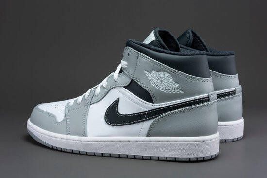 Nike Air Jordan 1 Mid Light Smoke Grey Anthracite 554724-078 Grijs Schoenen