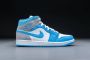 Nike Air Jordan 1 Mid University Blue Grey DX9276-100 BLAUW Schoenen - Thumbnail 2