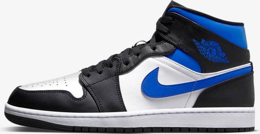 Nike Air Jordan 1 Mid White Black Racer Blue 554724-140 Wit;Zwart;Blauw Schoenen