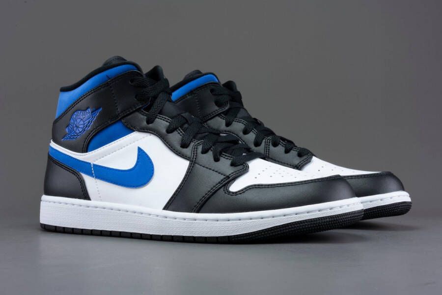 Nike Air Jordan 1 Mid White Black Racer Blue 554724-140 Wit;Zwart;Blauw Schoenen