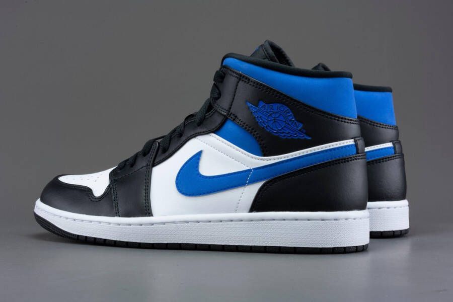 Nike Air Jordan 1 Mid White Black Racer Blue 554724-140 Wit;Zwart;Blauw Schoenen