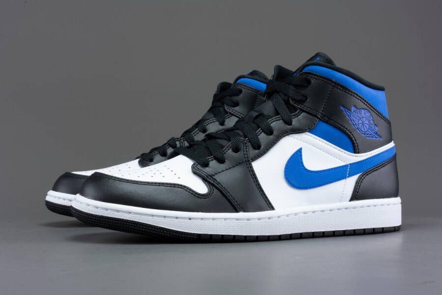 Nike Air Jordan 1 Mid White Black Racer Blue 554724-140 Wit;Zwart;Blauw Schoenen