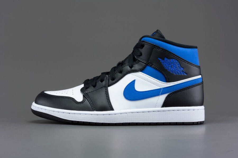 Nike Air Jordan 1 Mid White Black Racer Blue 554724-140 Wit;Zwart;Blauw Schoenen