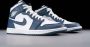 Nike Air Jordan wmns Nike Air Jordan 1 Mid White Metallic Gold Obsidian 554724 - Thumbnail 2