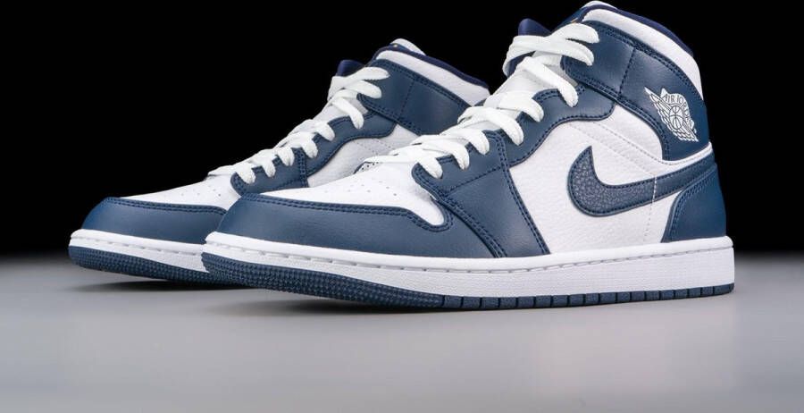 Nike Air Jordan 1 Mid White Metallic Gold Obsidian 554724-174 554724-174 WIT Schoenen - Foto 14