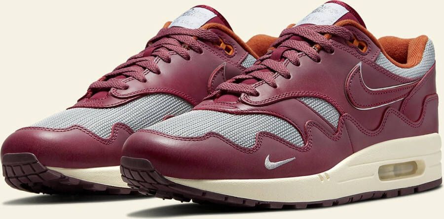 Nike Air Max 1 Patta Waves Rush Maroon (with Bracelet) DO9549-001 Metallic Silver;Rush Maroon Schoenen