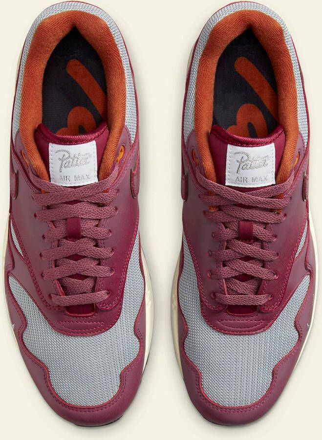 Nike Air Max 1 Patta Waves Rush Maroon (with Bracelet) DO9549-001 Metallic Silver;Rush Maroon Schoenen