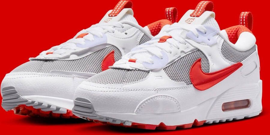 Nike Air Max 90 Futura Wit Rood Sneakers Dames Doos Zonder Deksel