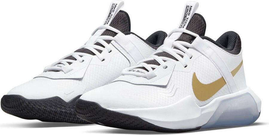 Nike Air Zoom Crossover GS Basketbal Schoenen White Metallic Gold Black Kinderen