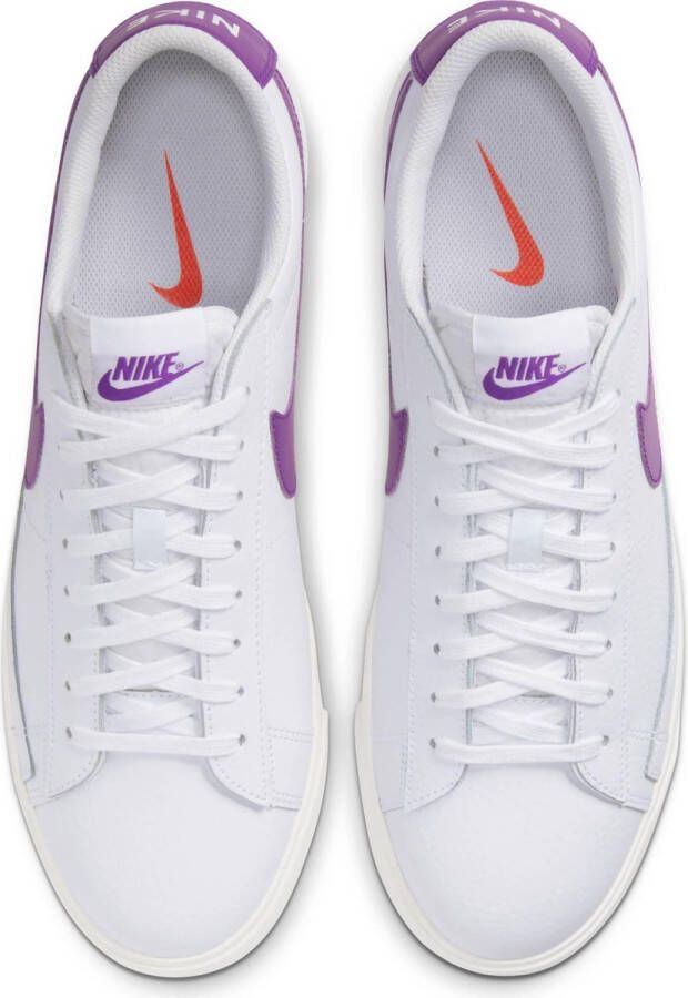 Nike Blazer Low Leather Heren Sneakers White Voltage Purple-Sail