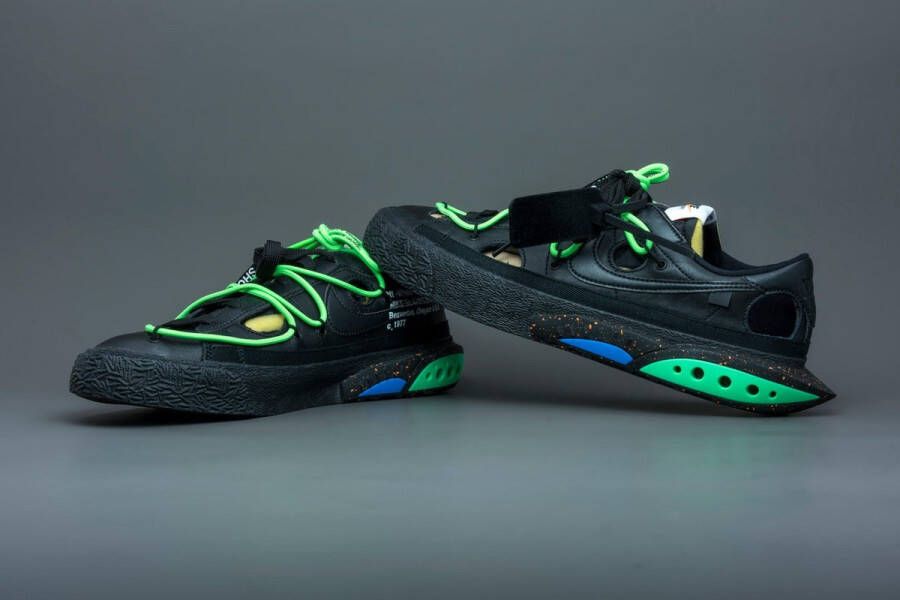 Nike Blazer Low Off-White Black Electro Green DH7863-001 Wit Schoenen