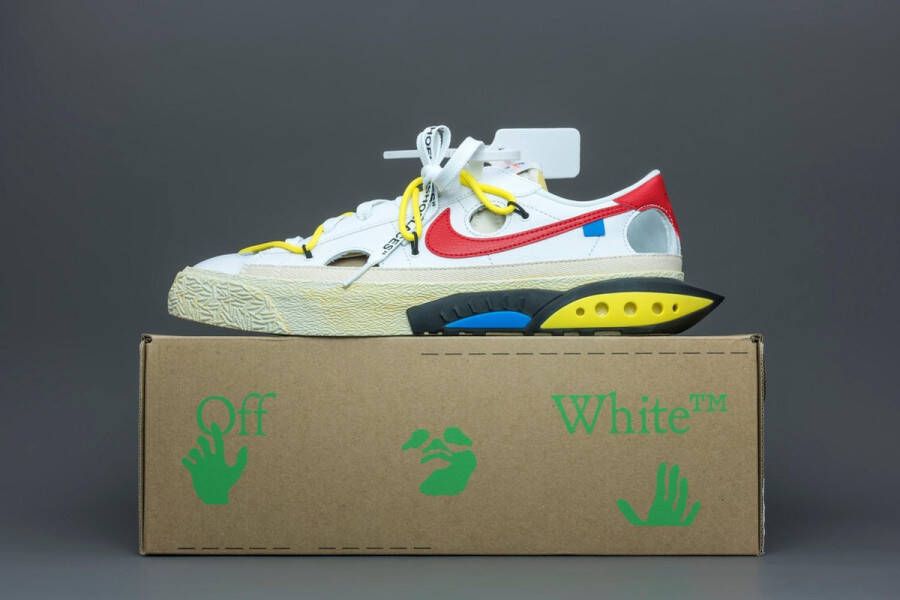 Nike Blazer Low Off-White University Red DH7863-100 Wit Schoenen