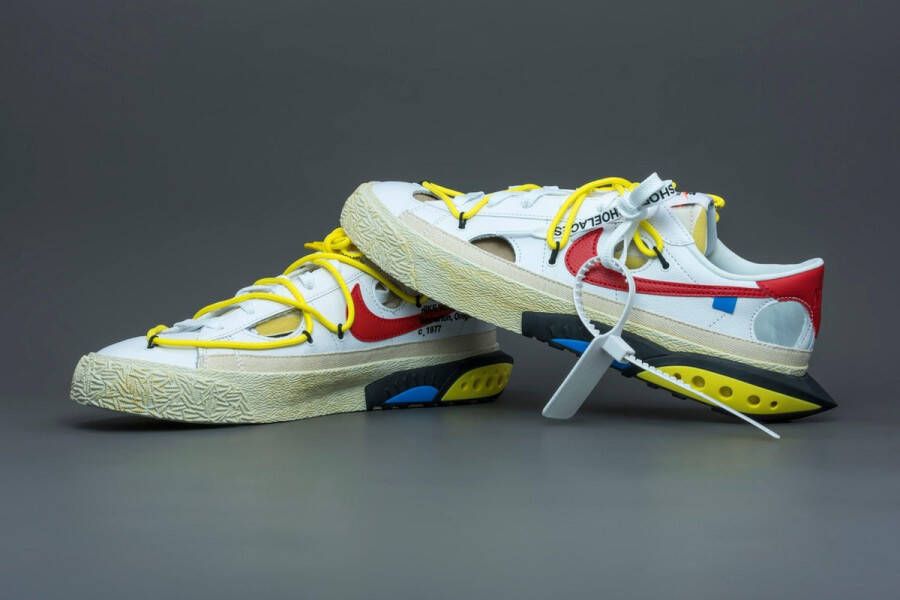 Nike Blazer Low Off-White University Red DH7863-100 Wit Schoenen