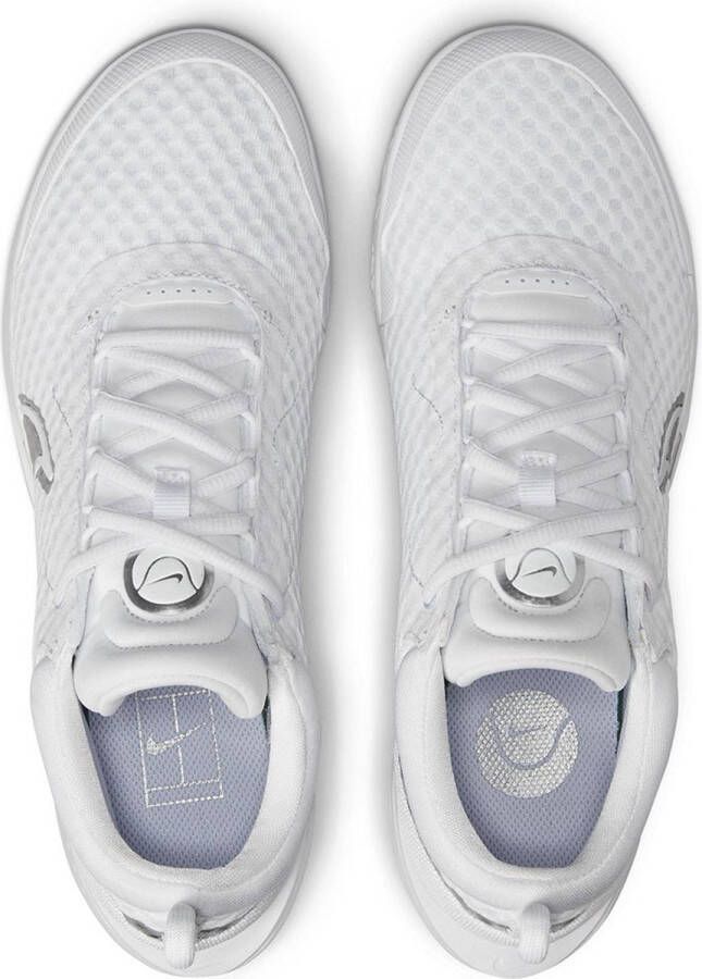 Nike Court Zoom Pro HC Schoenen White Metallic Silver Dames