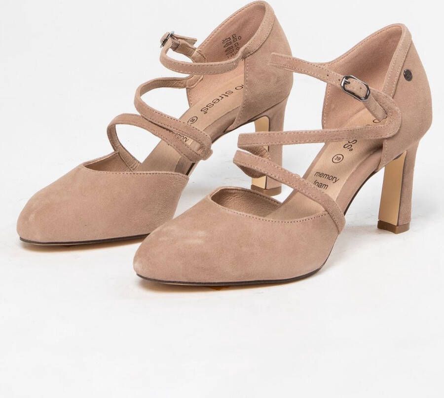 No Stress Dames Beige suède pumps - Foto 5