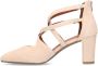 No Stress Dames Beige suède pumps met bandjes - Thumbnail 4