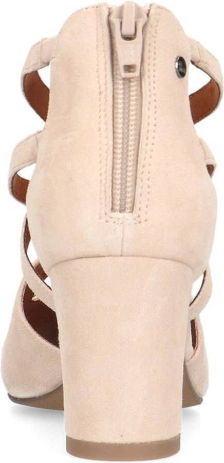 No Stress Dames Beige suède pumps met bandjes - Foto 7