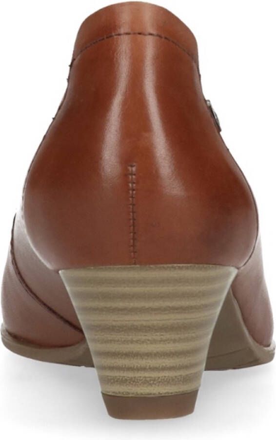 No Stress Dames Cognac bruine pump met lage hak