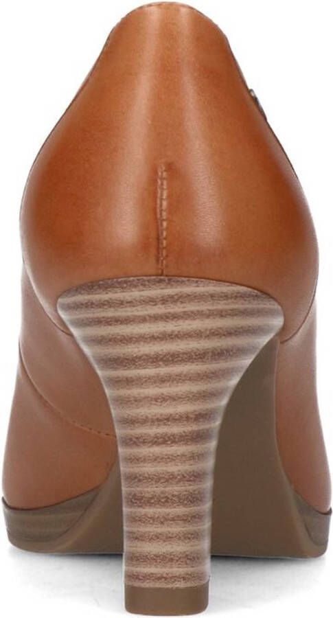 No Stress Dames Cognac leren gesloten pumps