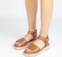 No Stress Dames Cognac leren sandalen - Thumbnail 5