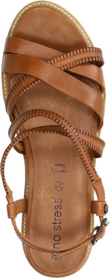 No Stress Dames Cognac leren sandalen met bandjes