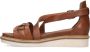 No Stress Dames Cognac leren sandalen met gevlochten band - Thumbnail 5