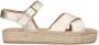 No Stress Dames Gouden metallic sandalen met touwzool - Thumbnail 5