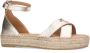 No Stress Dames Gouden metallic sandalen met touwzool - Thumbnail 6