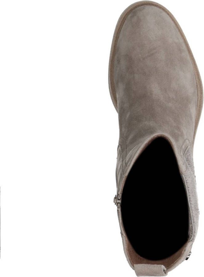 No Stress Dames Taupe suède chelsea boots met rits