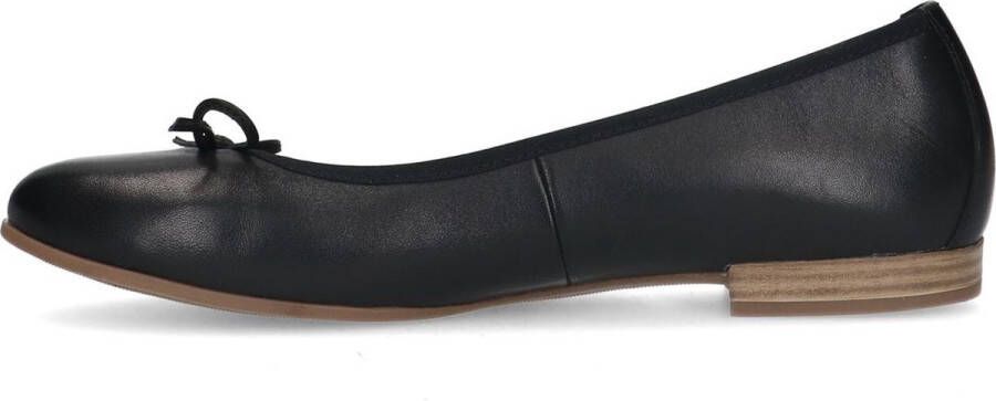 No Stress Dames Zwarte leren ballerina's