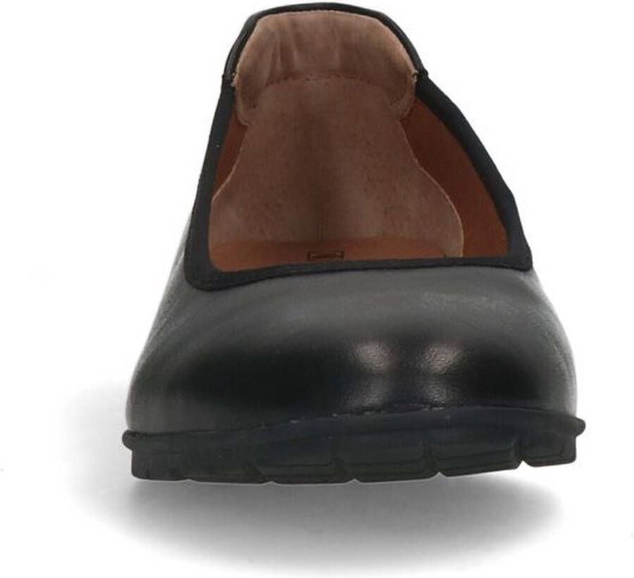 No Stress Dames Zwarte leren ballerina's