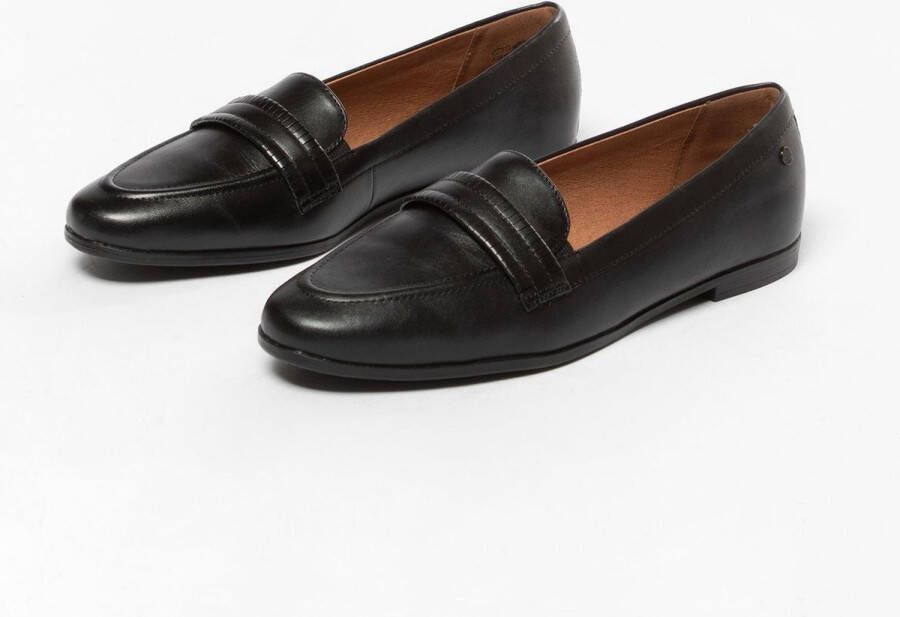 No Stress Dames Zwarte leren loafers