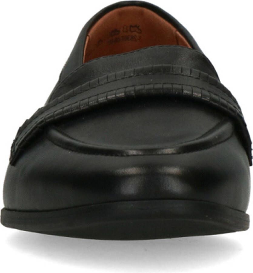 No Stress Dames Zwarte leren loafers
