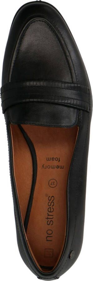 No Stress Dames Zwarte leren loafers