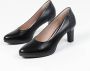 No Stress Dames Zwarte leren pumps - Thumbnail 4