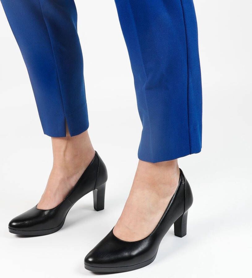 No Stress Dames Zwarte leren pumps