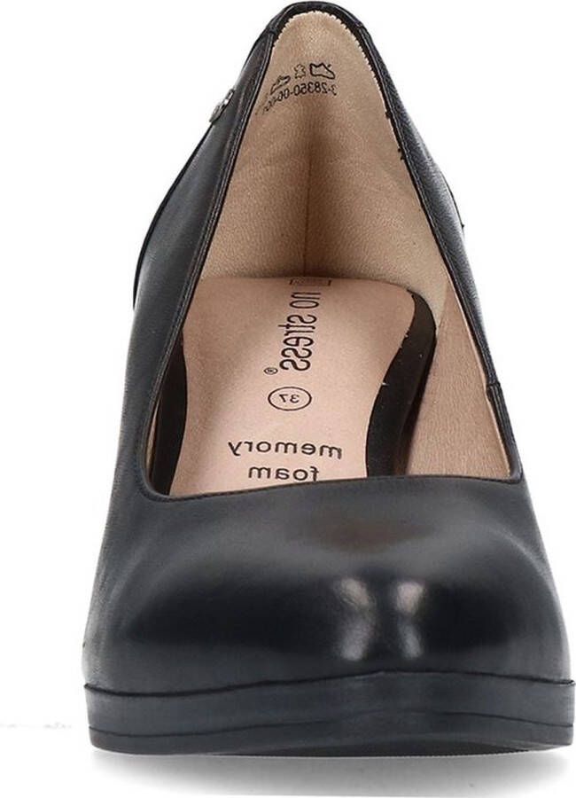 No Stress Dames Zwarte leren pumps