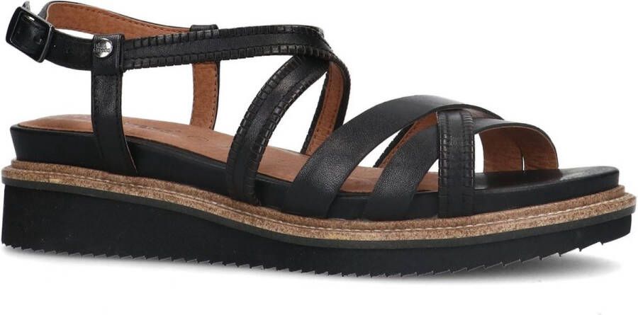 No Stress Dames Zwarte leren sandalen met bandjes - Foto 4