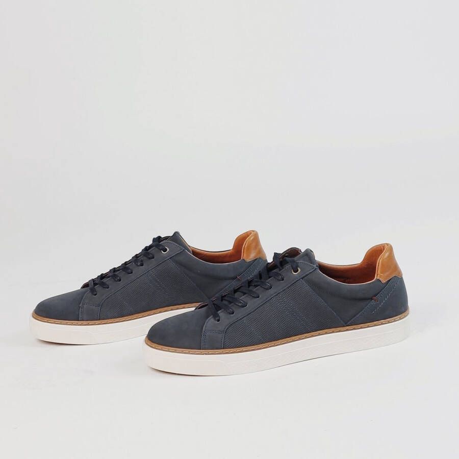 No Stress Heren Donkerblauwe nubuck sneakers